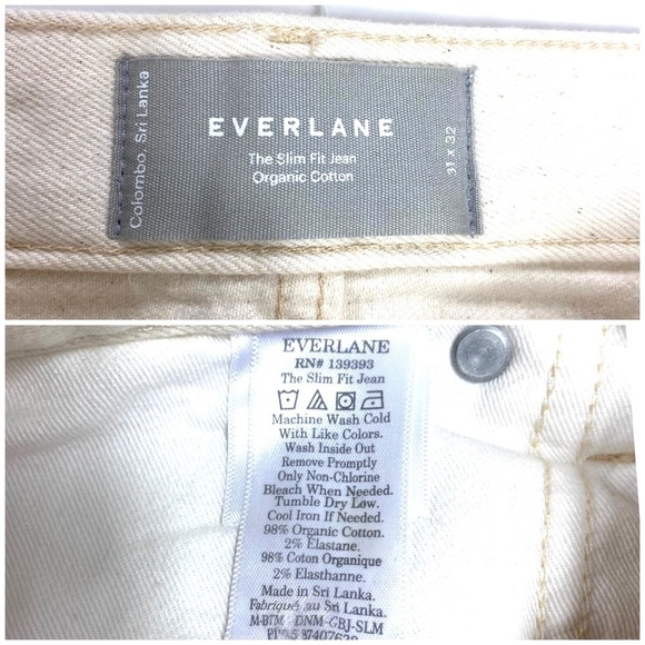 EVERLANE The Slim Fit Jeans Organic Cotton in Bone Cream Size 31 - Picture 6 of 10